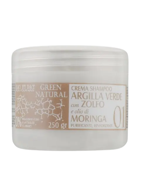 Крем шампунь Alan Jey Green Natural Crema Shampoo с зеленой глиной, цинком и маслом моринги 250 мл Крем шампунь Alan Jey Green Natural Crema Shampoo с зеленой глиной, цинком и маслом моринги 250 мл