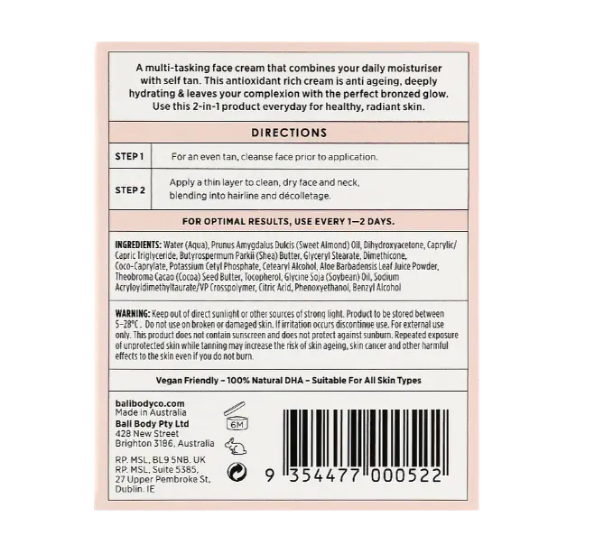 GRADUAL FACE TAN УВЛАЖНЯЮЩИЙ КРЕМ ДЛЯ ЛИЦА С ЭФФЕКТОМ АВТОЗАГАРА BALI BODY GRADUAL FACE TAN УВЛАЖНЯЮЩИЙ КРЕМ ДЛЯ ЛИЦА С ЭФФЕКТОМ АВТОЗАГАРА2