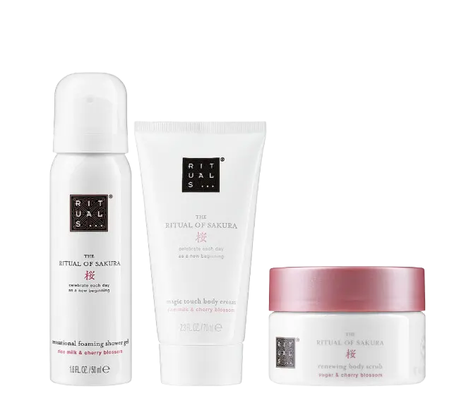 The Ritual of Sakura Try Me Set (foam/50ml + cr/70ml + scr/125g) Подарочный набор от Rituals size XS The Ritual of Sakura Try Me Set (foam50ml + cr70ml + scr125g) Подарочный набор от Rituals size XS3