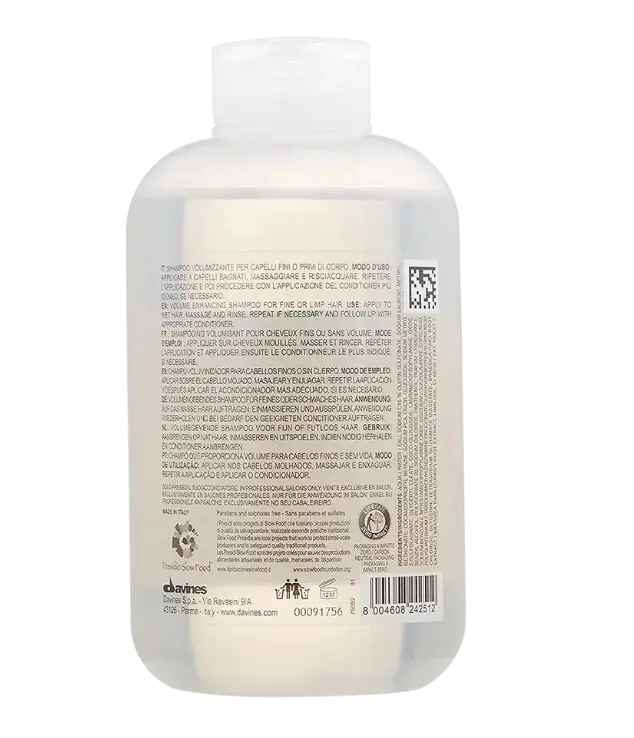 VOLU / shampoo Davines шампунь для придания объема волосам - 250 мл VOLU  shampoo Davines 750 2 мл